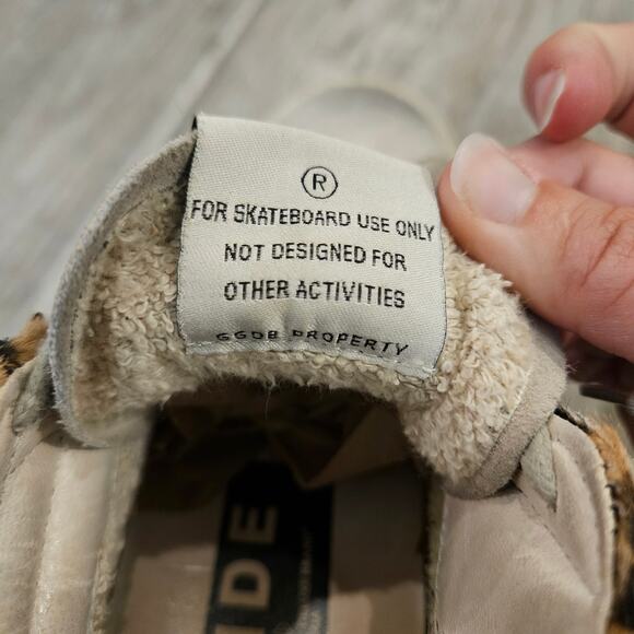 Golden Goose Slide High Top Sneakers Womens Size 37 US 6.5 Leopard Calf Hair - Picture 10 of 16